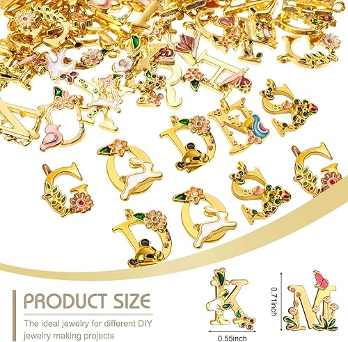 Miniatura 2 de 78 piezas iniciales de letras del alfabeto de la A a la Z colgante de letras de los encantos de la letra del alfabeto colgante del jardín del cuento