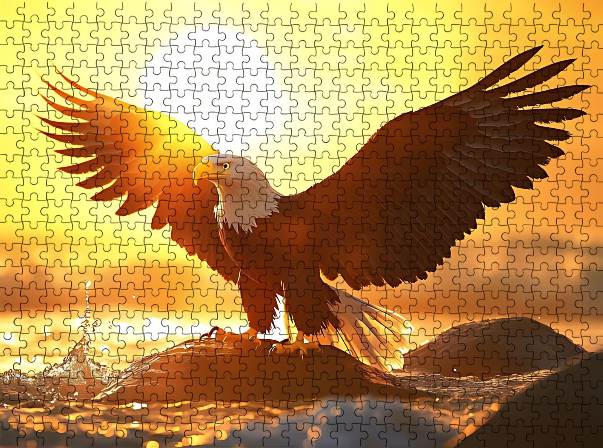 paesaggio Tramonto Puzzle 1000 Pezzi per Adulti, Puzzle in Legno - Collezione Classica con Poster Incluso - Sfida di Concentrazione e Passatempo Antistress, Gioco per Famiglia, 75 x 50 cm f0-509