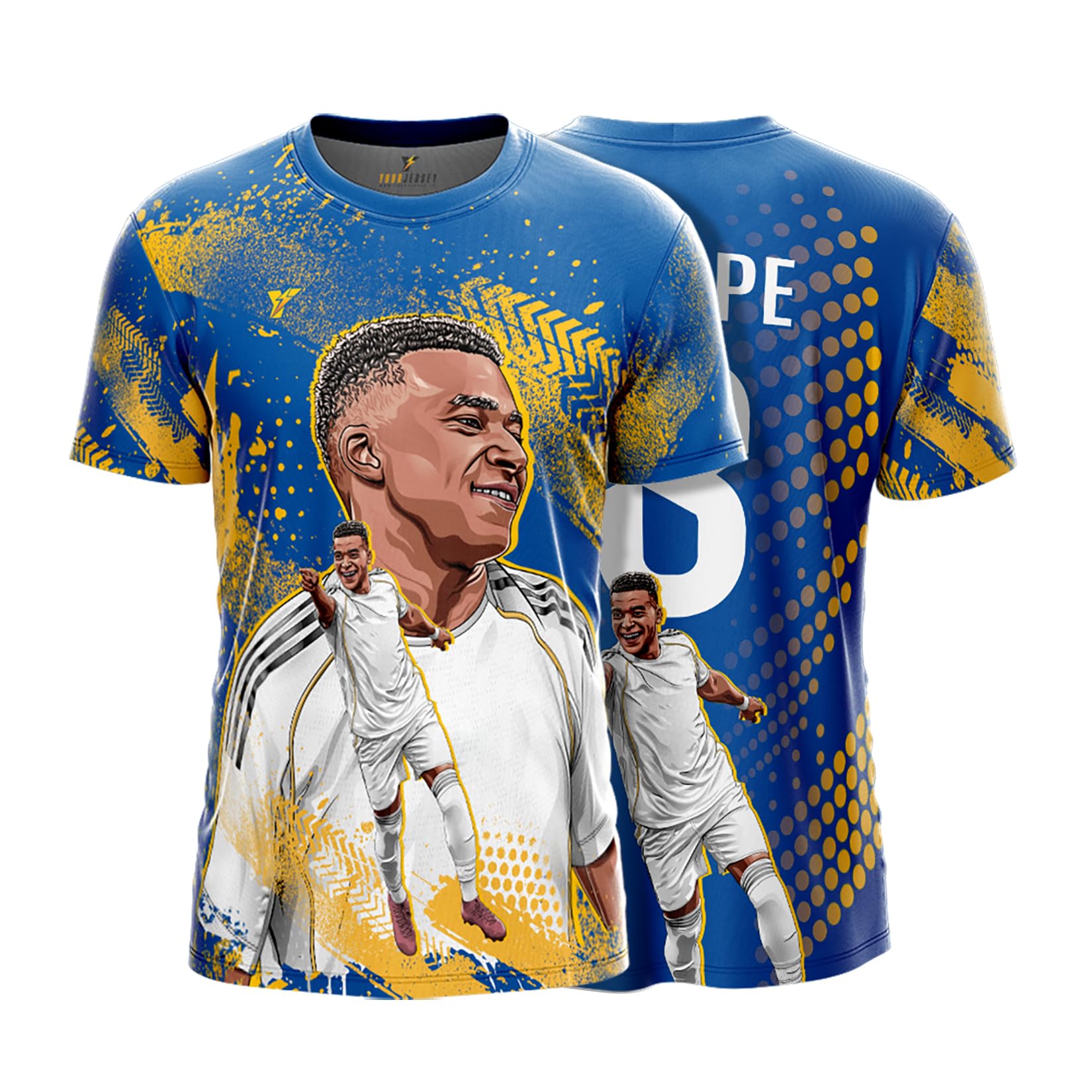 YOURJERSEY Mbappe Custom Football Jersey T-Shirt | Kyliaan Mbappe Paris Jersey – Football Jersey for Men & Boys Personalized Team Sportswear Custom Name & Number Printed Sports T-Shirt-image-27