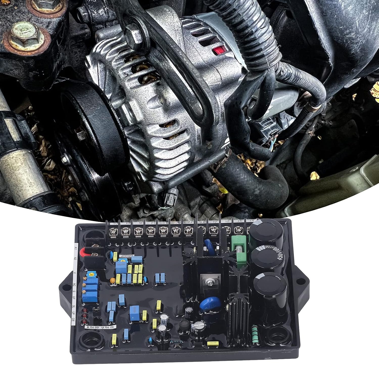 Automatic Generator Voltage Regulator R180 AVR Solid State Generator AVR Replacement 180‑530V Generator Voltage Regulator