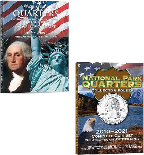 H.E. Harris & Co. US Washington Statehood and National Parks Quarter Coin Deluxe Edition P & D Set de dos volúmenes 1999 2021 # 2841,8795
