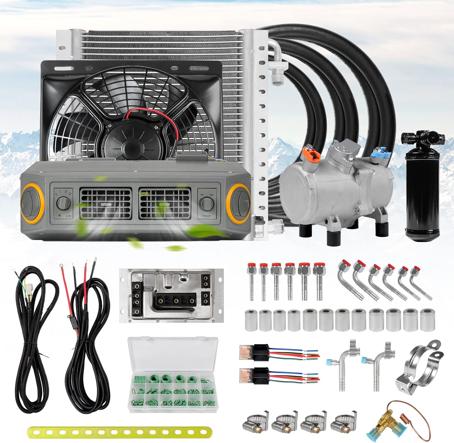 NEKPOKKA 12V car electric air conditioning unit DC air