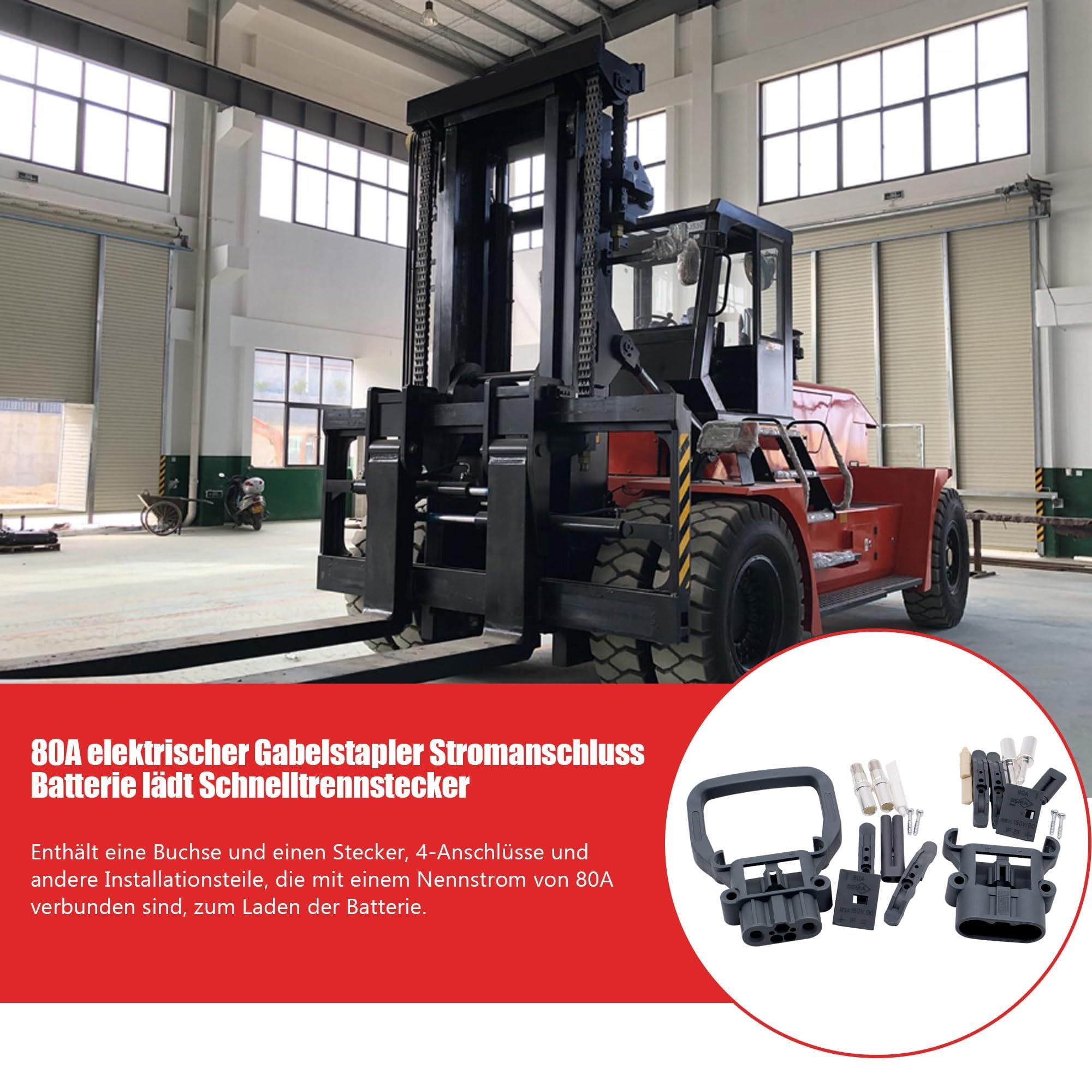 80 A elektrischer Gabelstapler Stromanschluss Batterie lädt Schnelltrennstecker