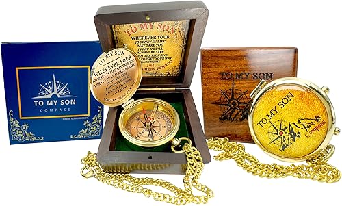 "To My Son Never Forget That I Love You", regalo motivacional con cita inspiradora grabada a mano, brújula para decoración de habitación de niño,