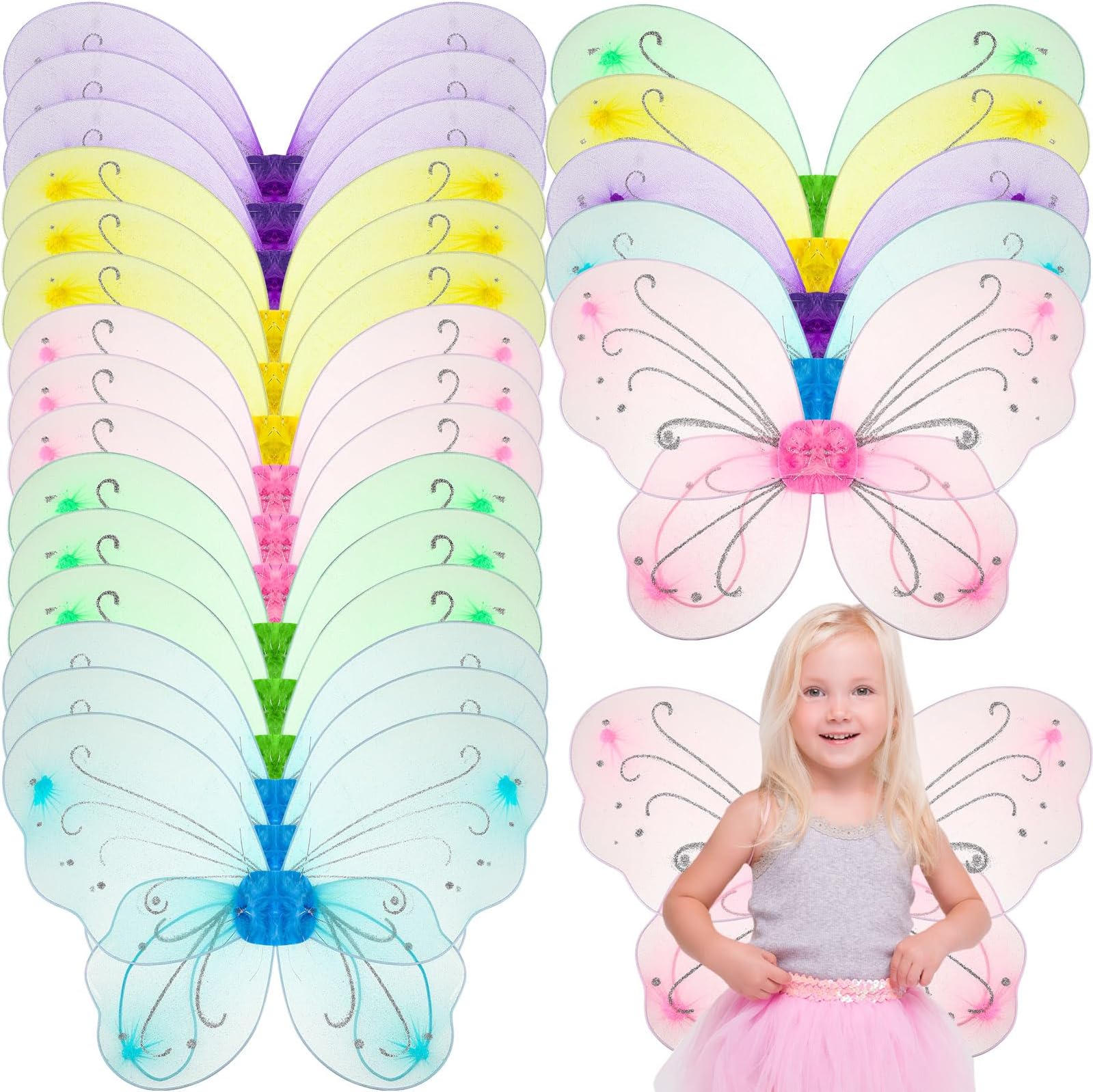 Chivao Fairy Wings Butterfly Girl Halloween Costume