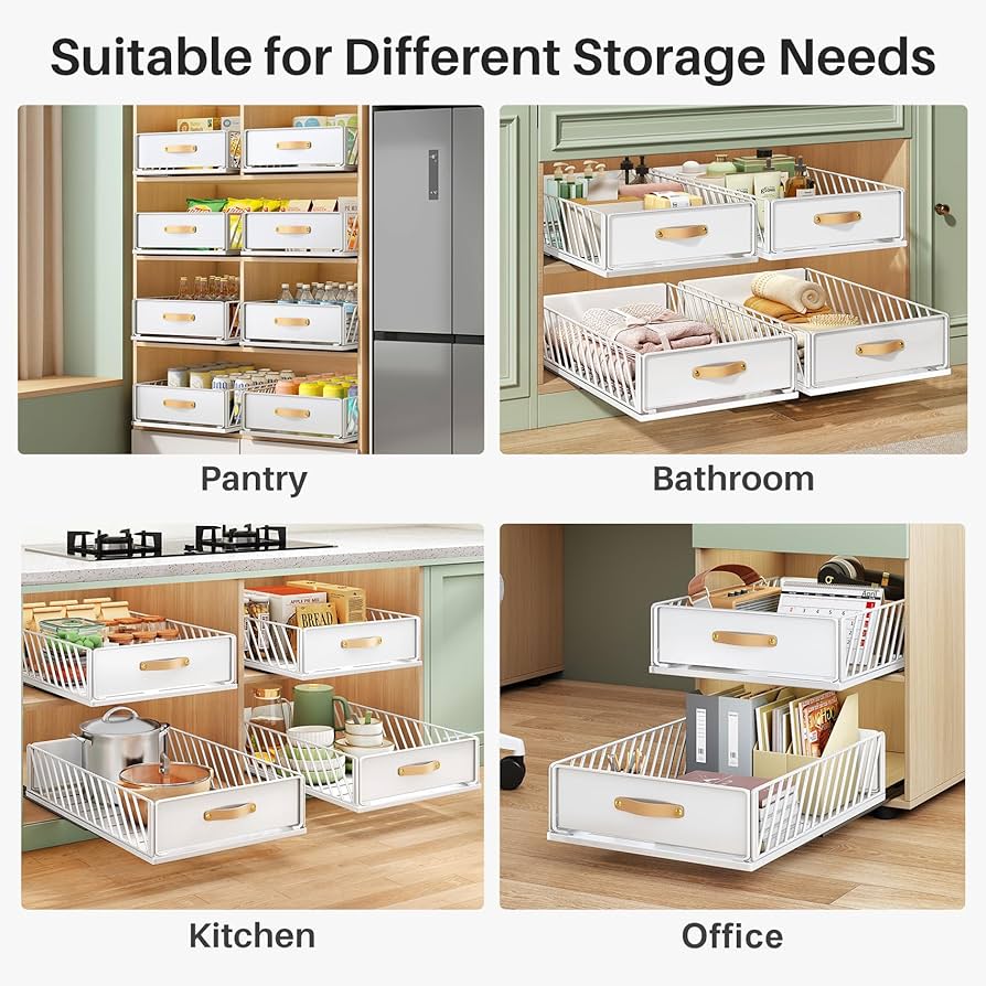 Amazon.com - Pull out Cabinet Organizer Fixed with Adhesive
