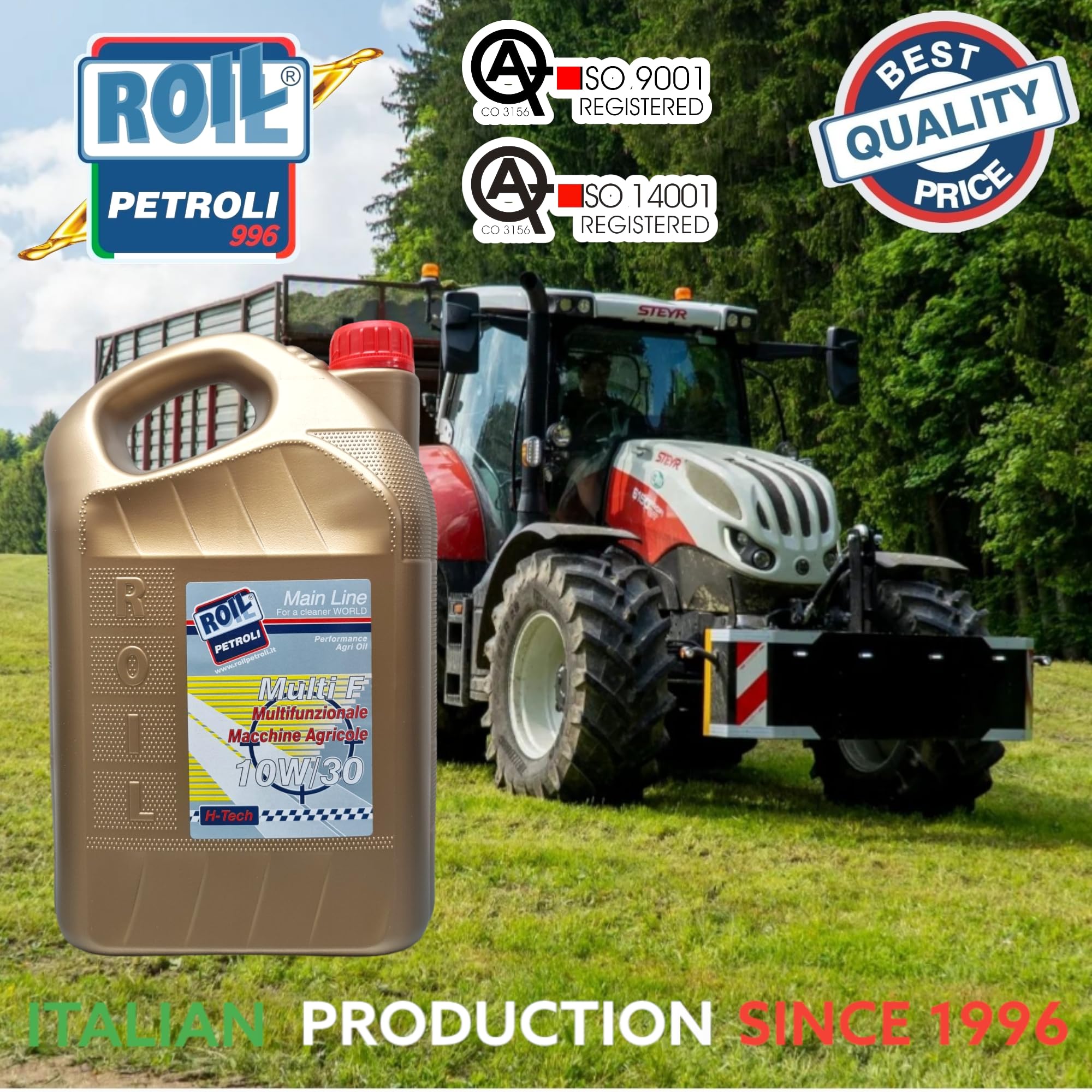 5 Litri di Roil Multi F 10W/30 - Olio Multifunzione per TRATTORI, Macchine AGRICOLE, Attrezzi da Giardinaggio