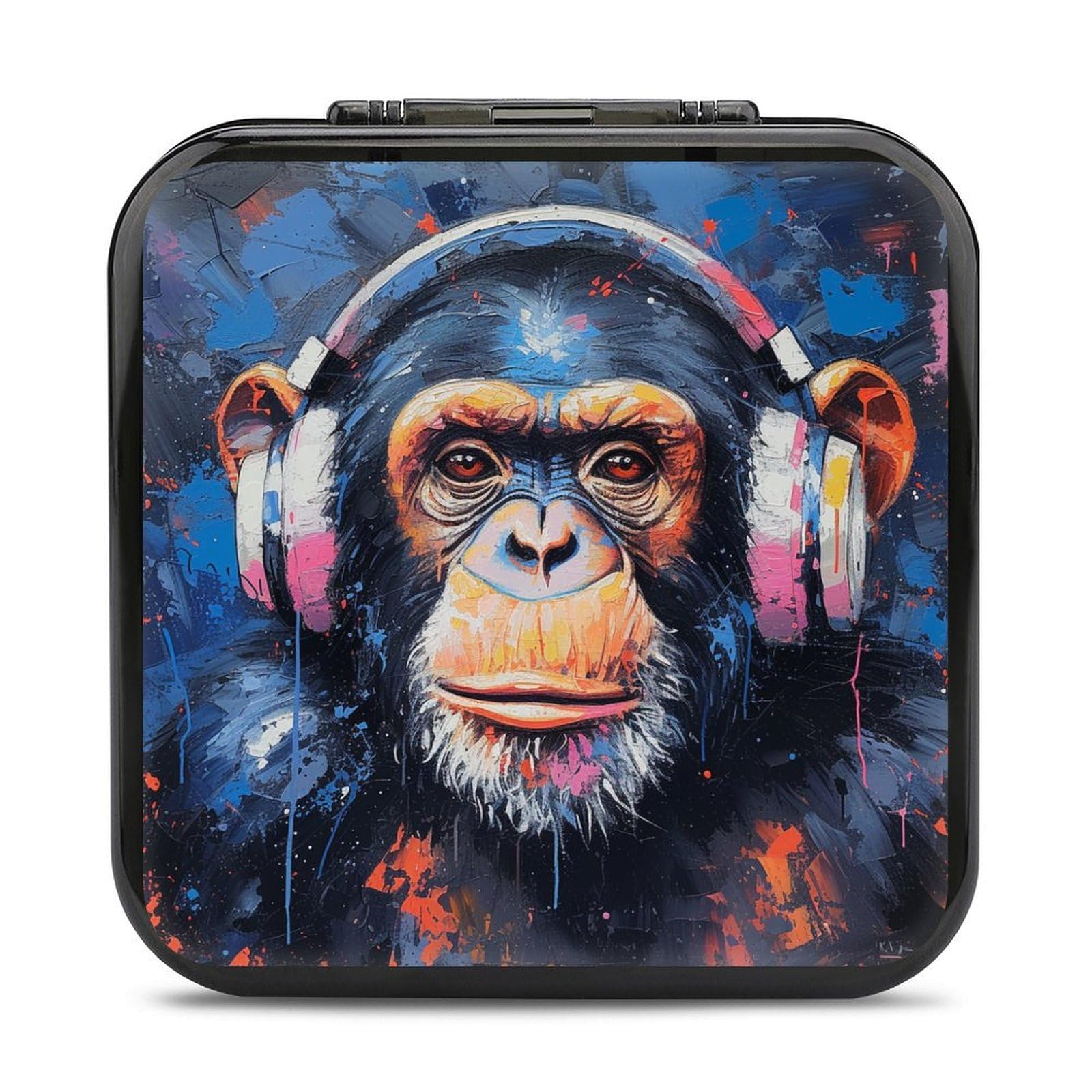 XBubupX Ape with Headphone Graffiti Game Card Case Holder for Switch Switch Lite Funny Animal Street Art 24