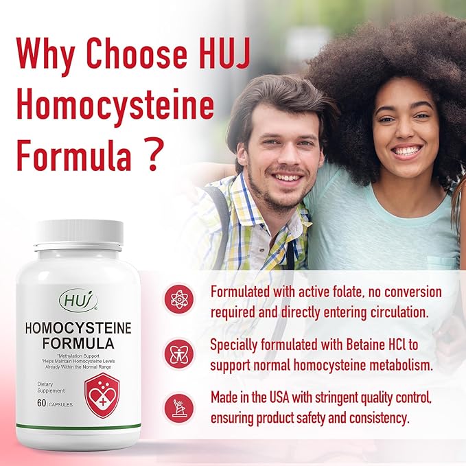 Suplemento Homocysteine Formula con B2, B12, Folato y Betaina HCl, 60 cápsulas miniatura 4
