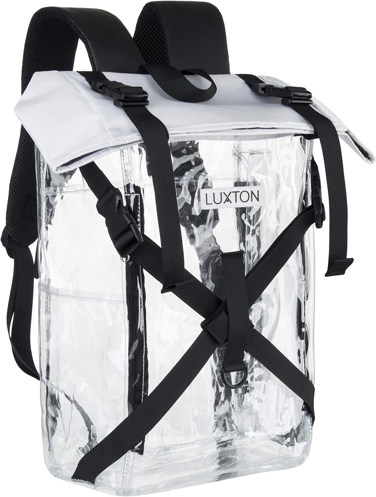 Luxton Home Clear Backpack - Durable School and Stadium Compatible Bag - With 6 Pockets for Transparent Organization - See Through Backpacks for School, Concerts, Heavy Duty Bookbag