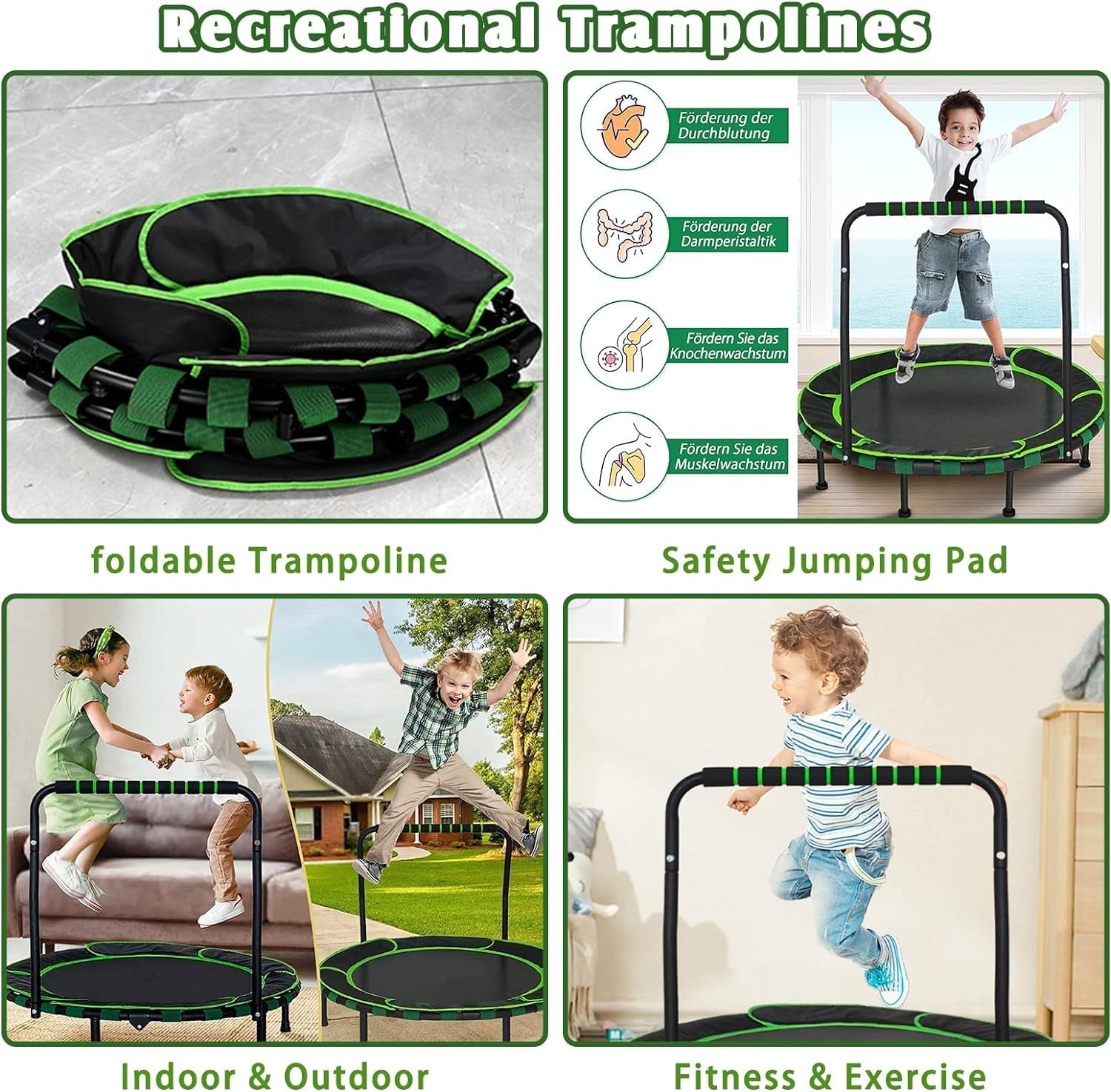 Trampolin Kinder Indoor Outdoor 91Cm, Mini Trampoli Produktbild-Vorschau 3