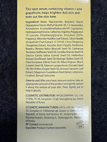Miniatura 9 de AVCA True Brightening - Suero facial para eliminar manchas oscuras con vitamina C, niacinamida, cuidado coreano de la piel, 3.38 onzas líquidas