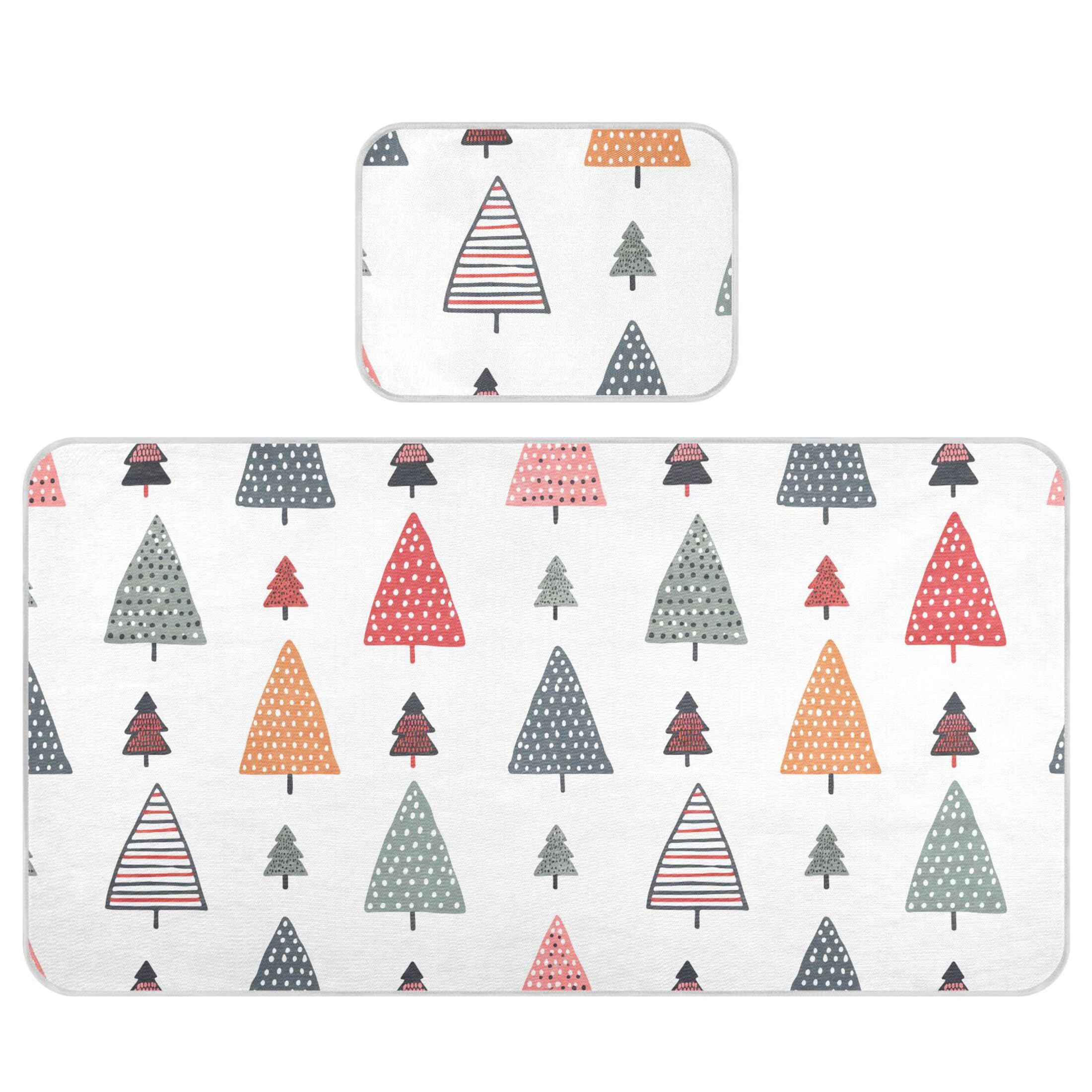 Takiito Modern Christmas Trees Baby Cooling Mattress Pad, Soft & Breathable Cooling Mat Keep Baby Cool in Summer 28x52 in, Nursery Essential