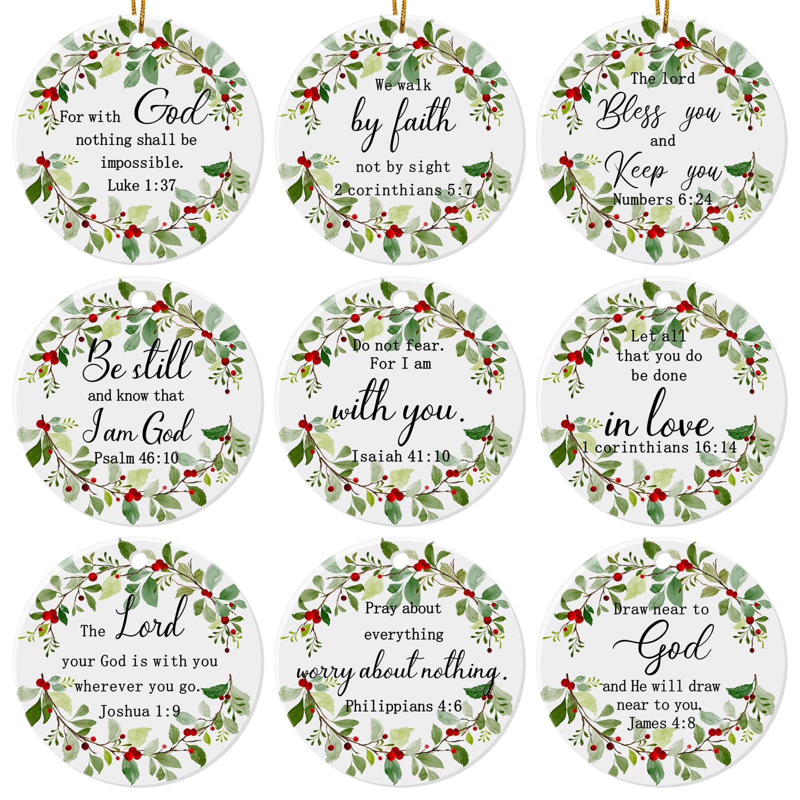 Amazon.com: 9 Pcs Christian Christmas Ornaments Jesus Christmas