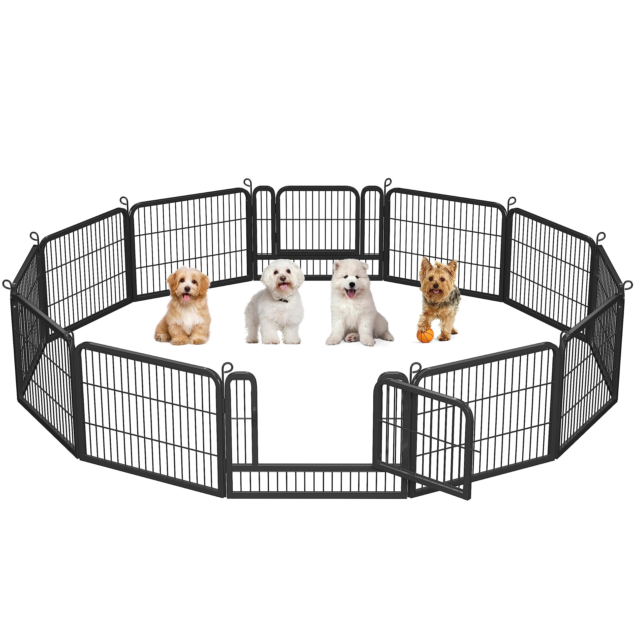 Yaheetech 24" H 12-Panel Extra Wide Dog Playpen w/Door for Indoor Outdoor