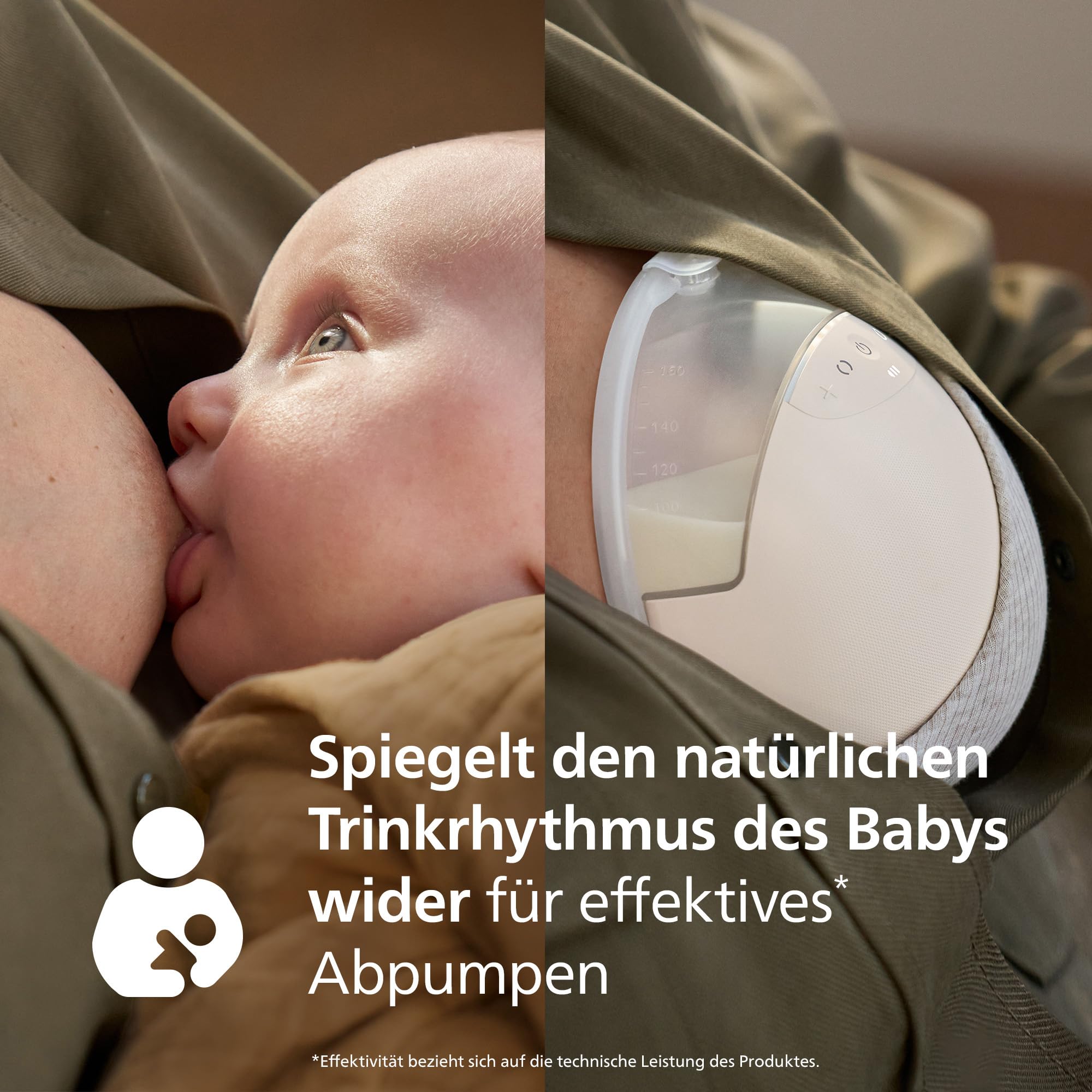 Philips Avent Natural Care Hands-free tragbare elektrische Doppelmilchpumpe – spiegelt den Trinkrhythmus des Babys wider, SkinSense Brustkissen für ultimativen Komfort, Krankenhausqualität, SCF495/11