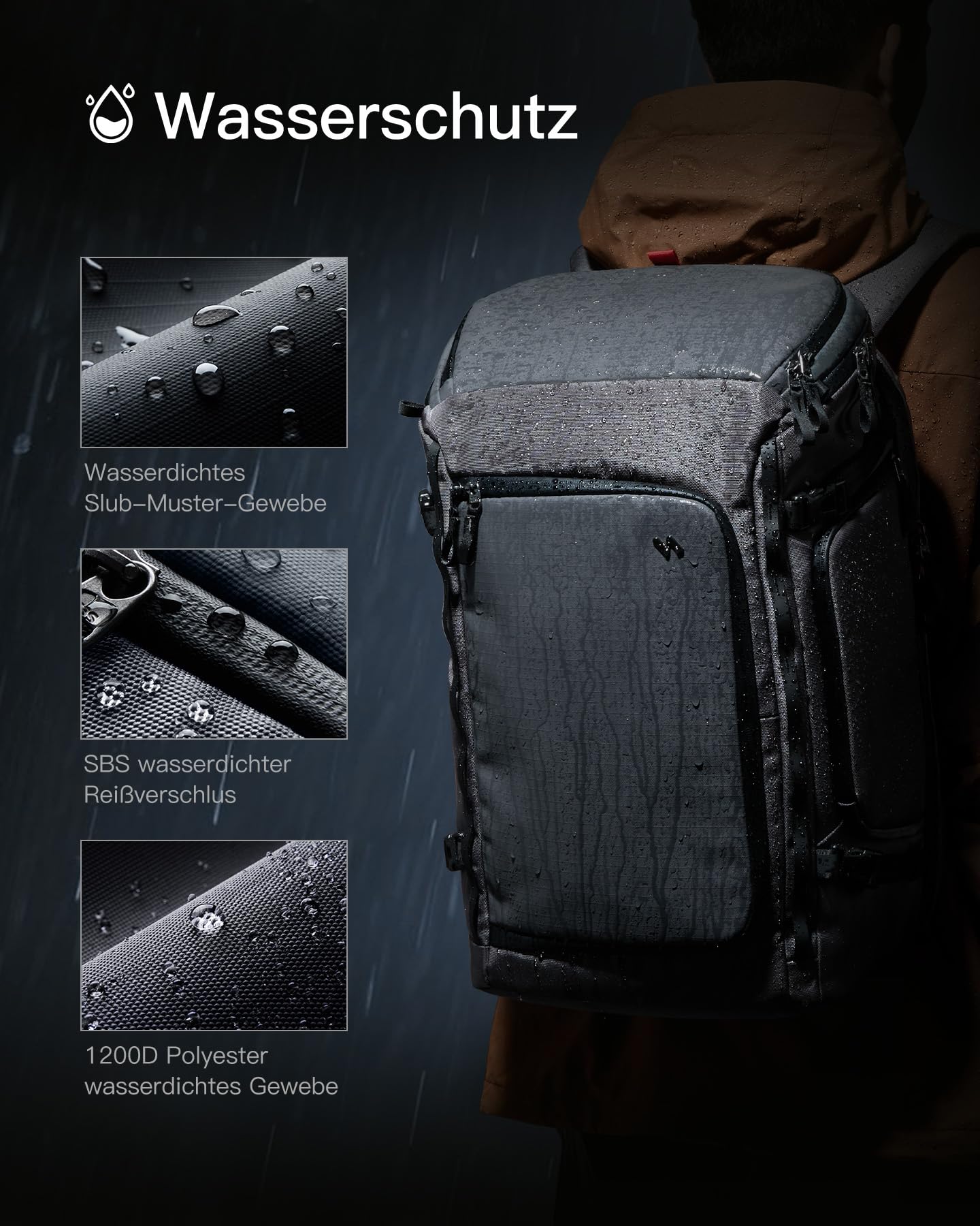 Inateck Groß Reiserucksack 40L, TSA Freundlich Handgepäck Rucksack,Grau | Spritzwassergeschützt Flugzeug Travel Carry on Laptop Backpack für 17 Zoll Laptop, für Business, Reise Weekender Trip