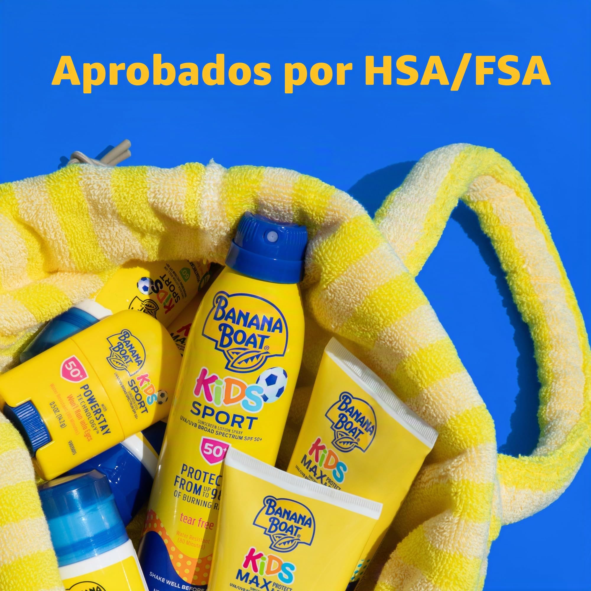 Banana Boat Sunscreen Kids Sport, Tear-Free Broad Spectrum Sunscreen Spray – SPF 50-6 Ounce Twin Pack