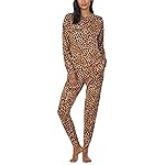 Lauren Ralph Lauren Long Sleeve Crew Neck Joggers PJ Set Leopard MD (US 8-10)