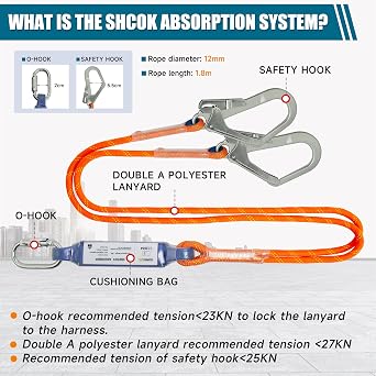 Adjustable Full Body Safety Harness for working at heights construction CE | Heavy Duty Webbing,Versatile Use :High strength polyester with reinforced stitching for fall arrest work and climbing