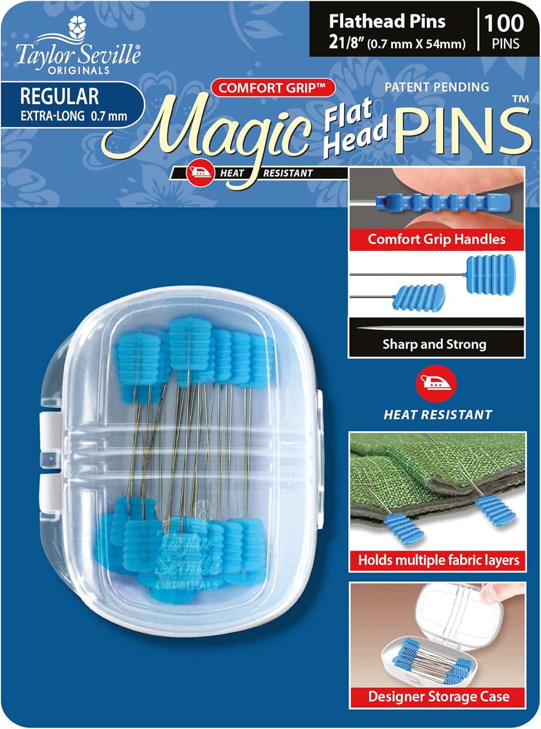 Taylor Seville Magic Pin Flat Head 0.7mm 100pc