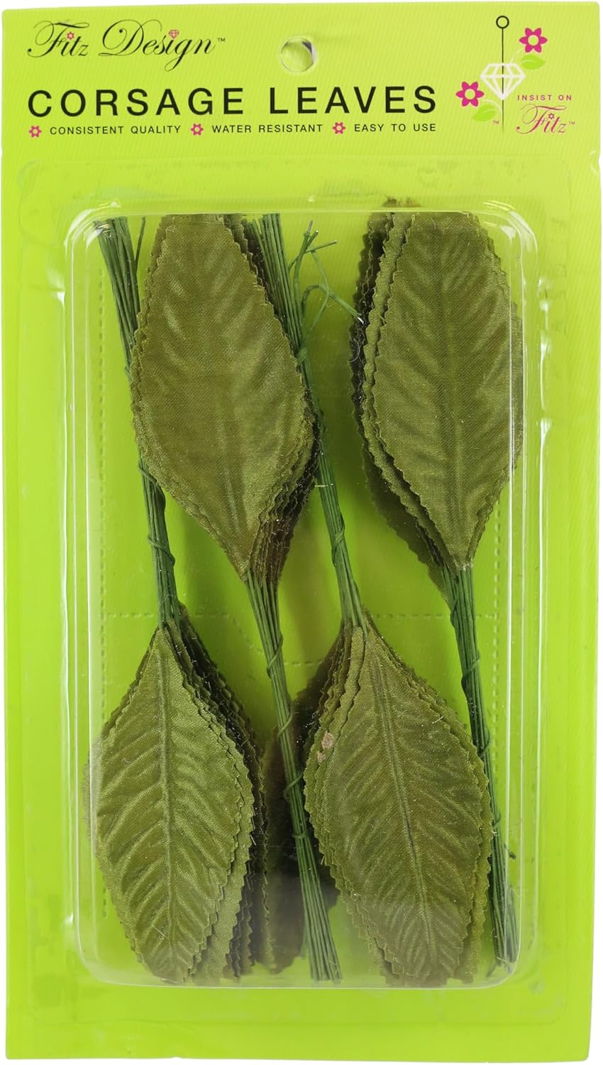 Reliant Ribbon Floral Accessories - Traditional Corsage Leaves Rd, Moss, 3 Inch, 100 Pieces