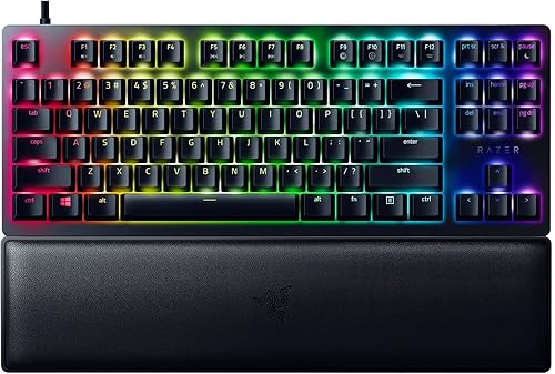 Razer Huntsman V2 TKL Teclado para juegos sin teclado numérico interruptores ópticos rápidos de clic con pulsaciones rápidas y frecuencia de sondeo