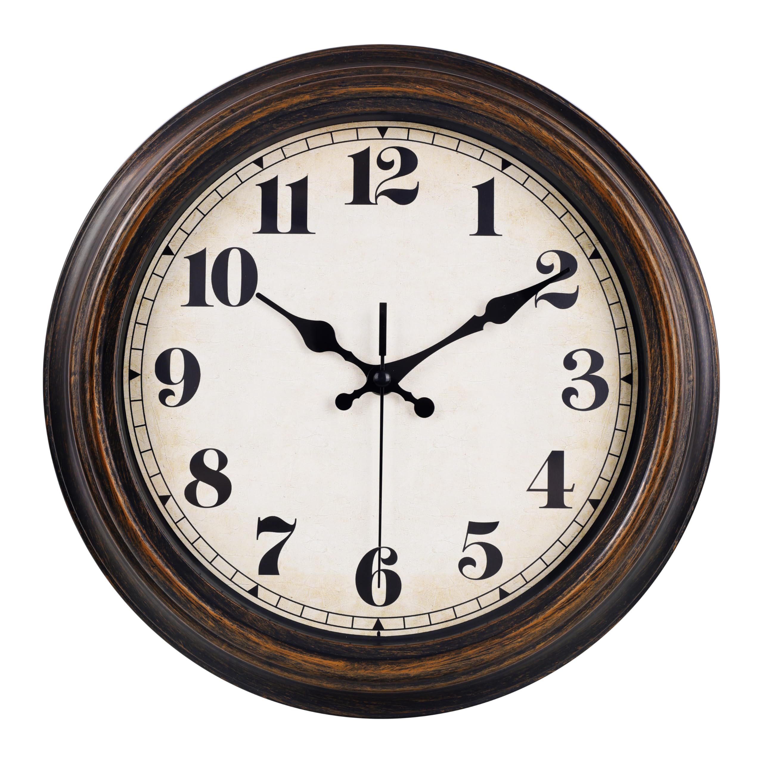 Horloge murale vintage sans bruit jomparis de 30,5 cm à piles pour éliminer le tic-tac