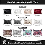 MR&HM Oreiller satin pour cheveux et peau, Oreil satin en soie 2 Pack, Queen Taille étuis d'oreiller Ensemble de 2, Couverture oreiller soyeuse avec fermeture d'enveloppe (20x30, Noir)