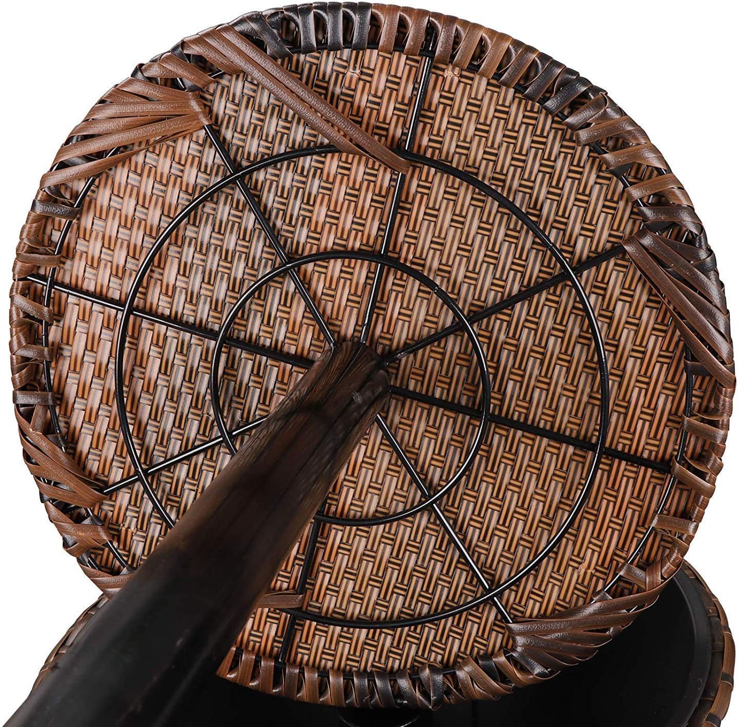 ZENSTYLE Rattan Style Height Adjustable Cool Bar Outdoor Patio Table with Ice Bucket + Swivel Barstool Brown Wicker 360° Swivel Patio Bar Stool for Indoor and Outdoor : Patio, Lawn & Garden