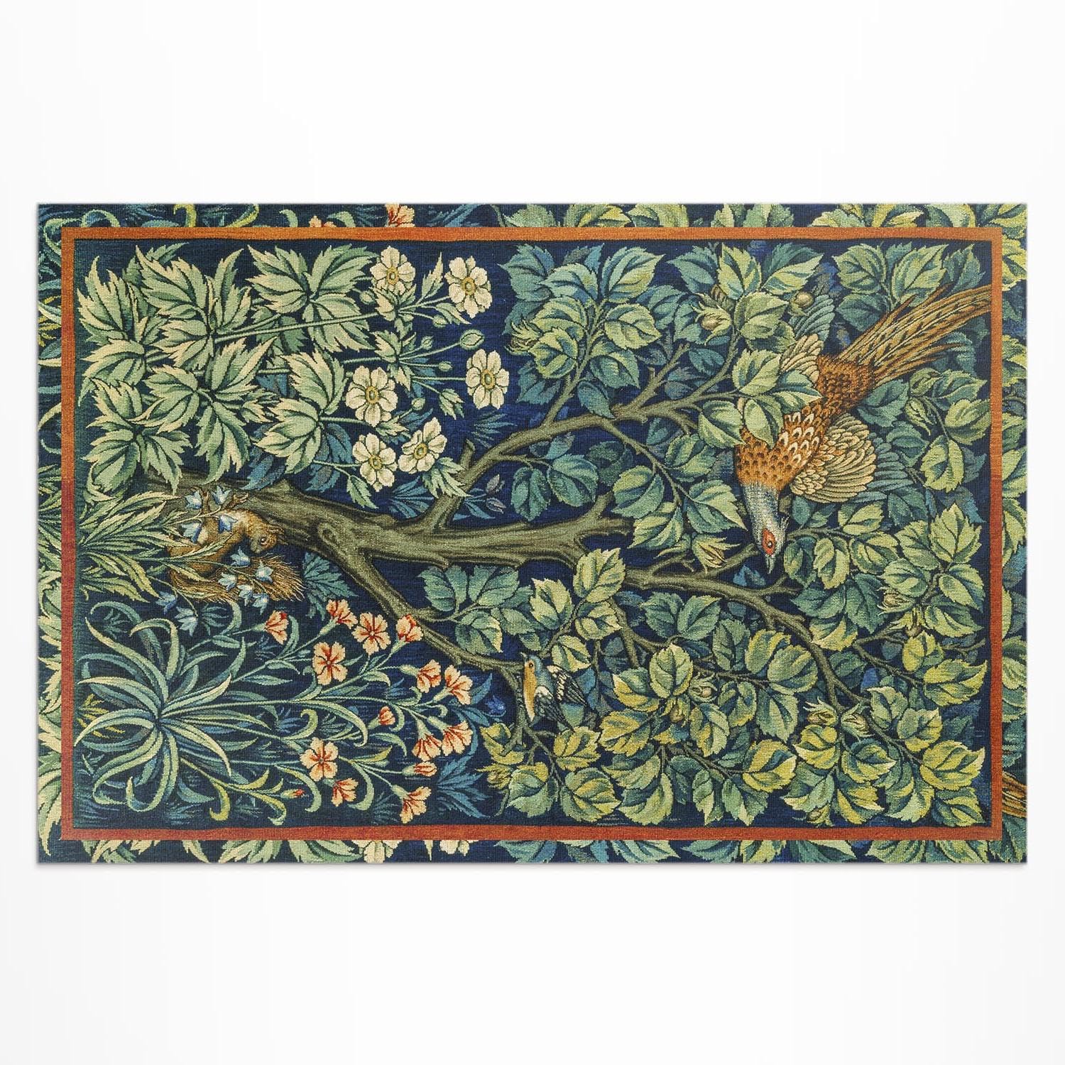 Tapis d'extérieur 60x90 cm en PVC imperméable pour balcon et jardin William Morris