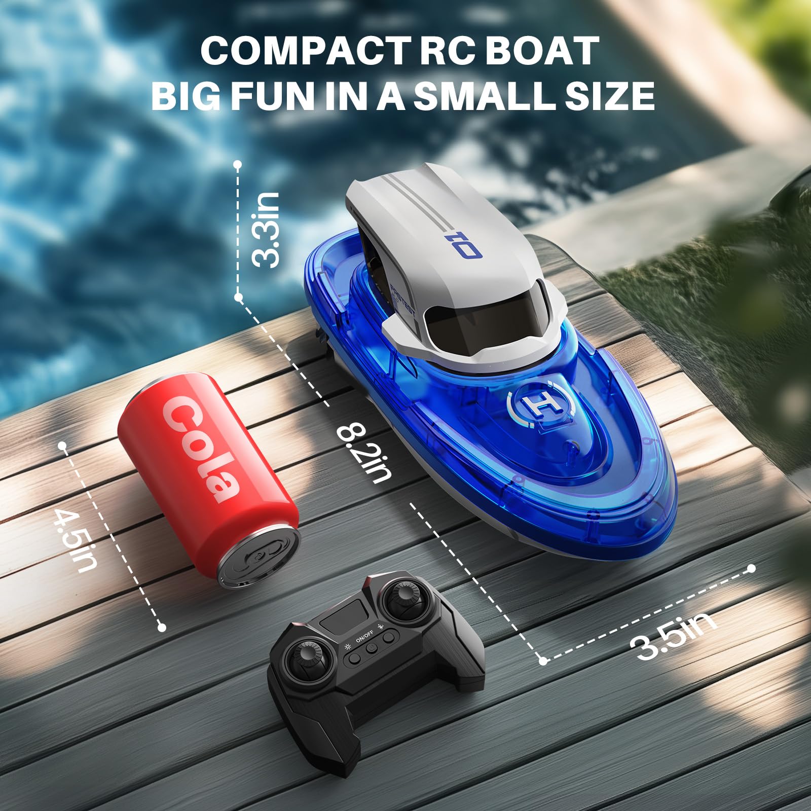 SYMA Juego de 2 botes teledirigidos para niños de 8 a 12 años, barcos de carreras RC con LED y spray de agua, 20 min por barco, 40 min en total, juguete para piscina y lago, regalo para niños y niñas
