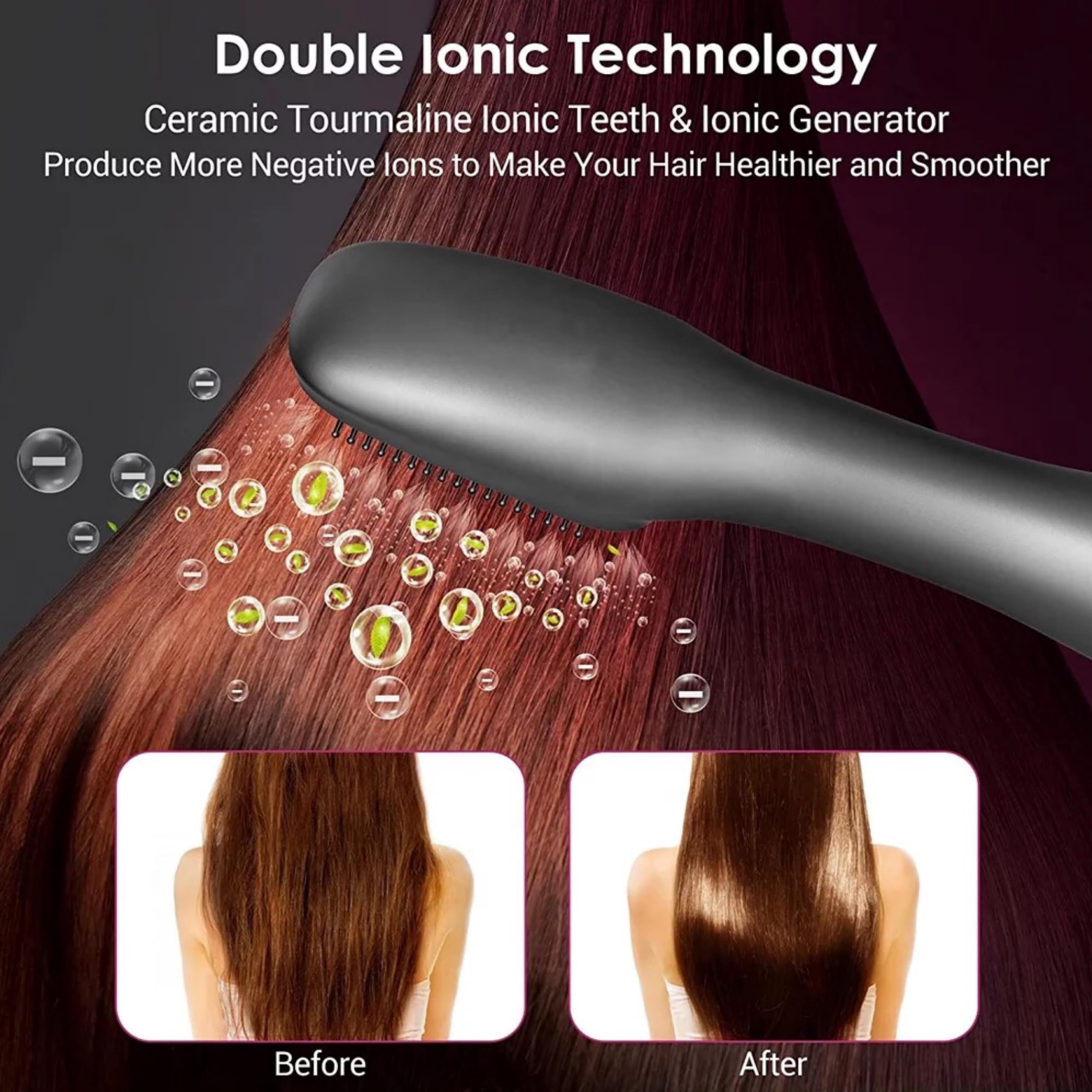 Lalano`S Cosmetics 3-in-1 Profi-Haartrockner & Glättbürste, 1200 W, Keramik-Ionen-Technologie, 3 Temperaturstufen & 2 Geschwindigkeiten, Styling ohne Frizz