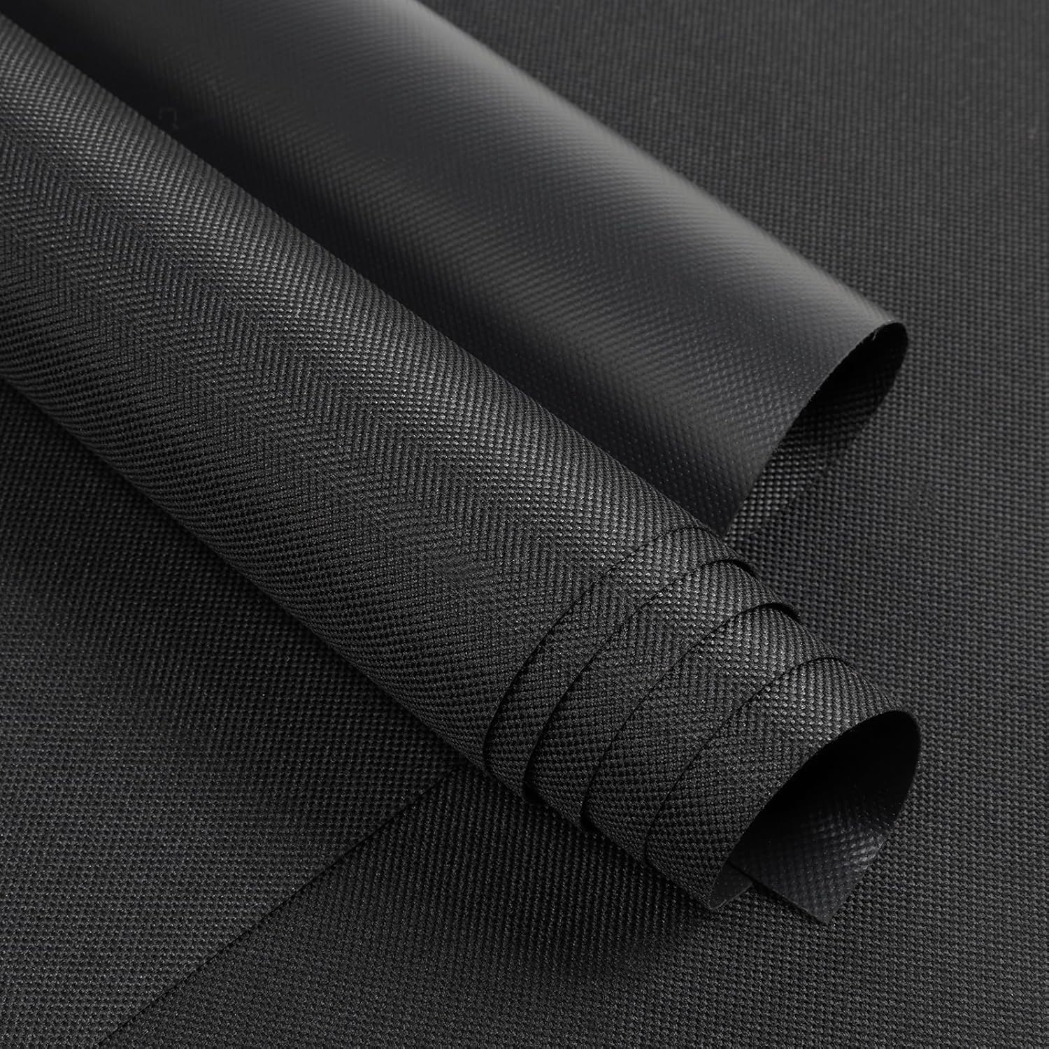 Marine Waterproof Canvas Fabric 80"×60" Outdoor/Indoor Awning 600 Denier Canvas Fabric Anti-UV Blocks Heat, Reduce Glare for Boat Tent Shading Cushion 60" Wide, Black