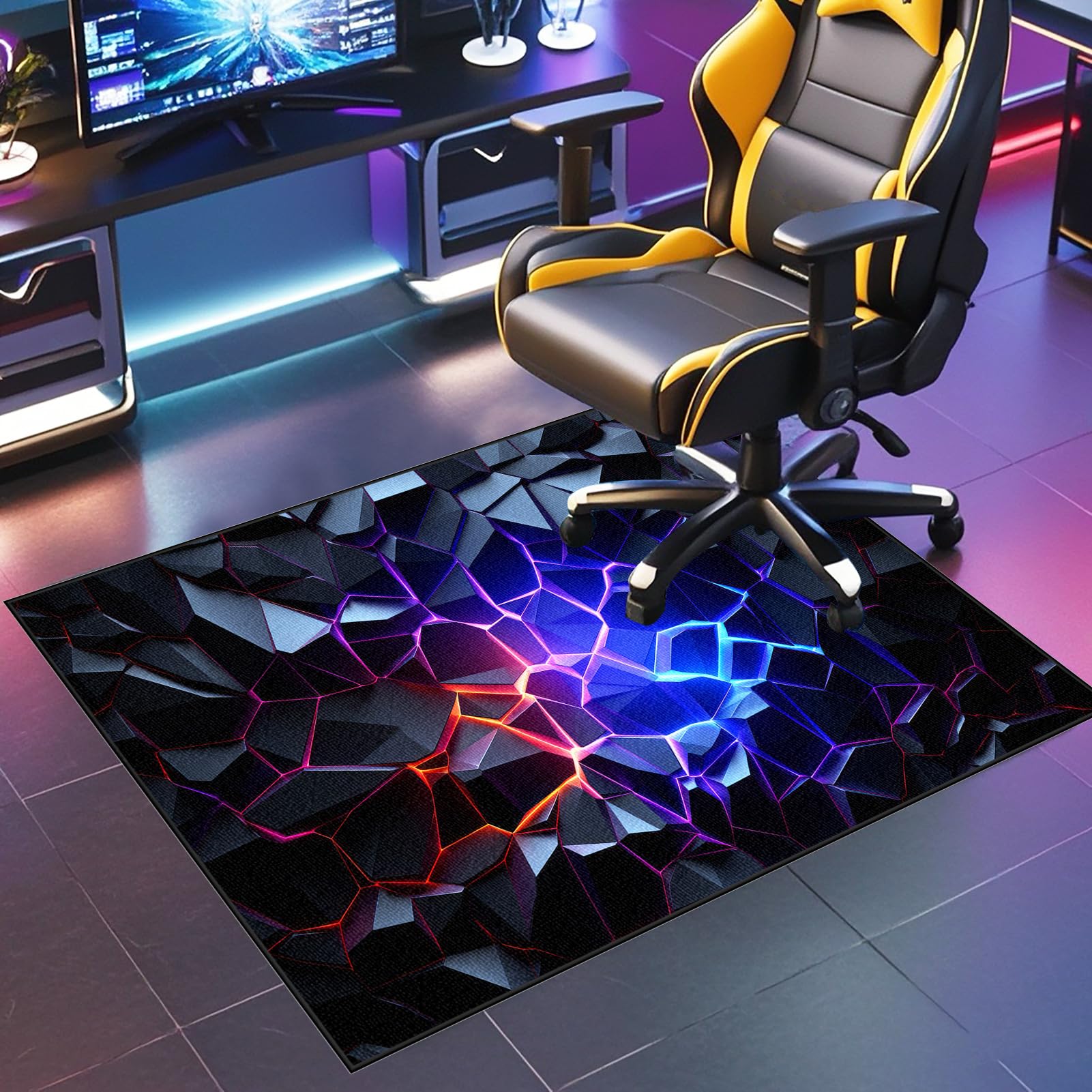 JaevKwzy Carpet Floor Protector For Office Chair Heavy Duty Office Chair Mats for Carpeted and Hardwood Floor Non-slip Gaming Chair Mat Multi-Purpose Computer Desk Chair Mat Large 70 x 110 cm — image 1