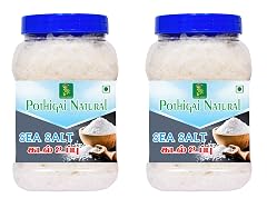 Pothigai Natural 2kg Indian Sea Salt Traditionally Made 100% Natural (1kg x 2) for Healthy cooking