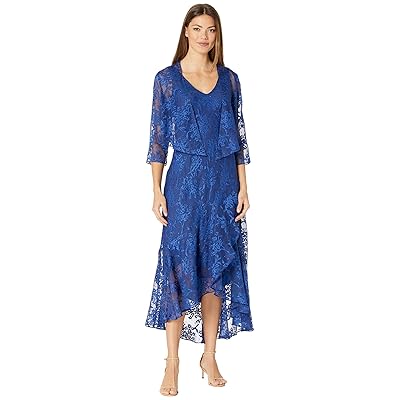Alex Evenings Tea Length Printed Sleeveless with Matching Jacket Women