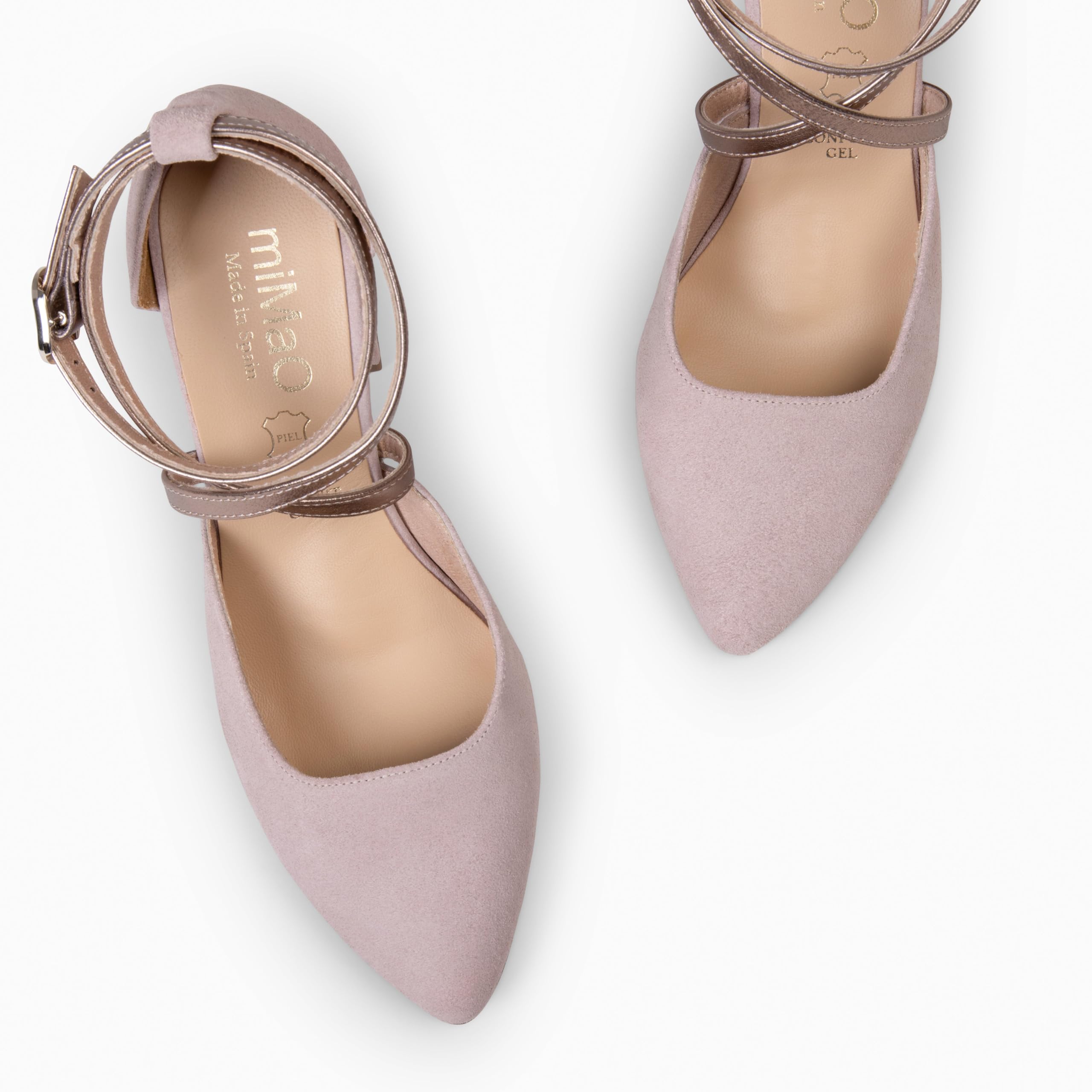 Zapatos de Fiesta Mujer con Tiras Cruzadas en Piel y Plantilla de Gel Hecho en España