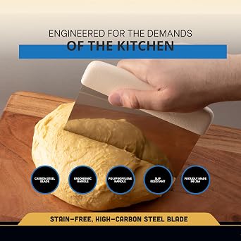 Dexter-Russell S196PCP Sani-Safe 19783 Dough Cutter/Scraper, 6 x 3 Stainless Steel Blade with Textured White Polypropylene Handle, NSF, Baking Tool and Bench Scraper, USA Made