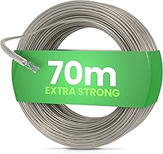 SimplySmooth Clothes Line 70m - Steel-Core Clothesline Available in 3 Lengths - Extra Strong and Stable - Ideal for Rotary Dryers, Gardens, and Camping - Suitable for Outdoor and Indoor Use