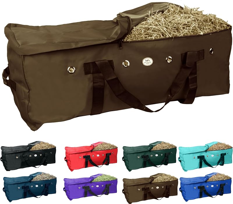 Saco para Armazenamento de Fardos de Feno em Nylon 1200D Majestic Ally, Marrom, Extra Grande 132,08 x 68,58 x 53,34 cm