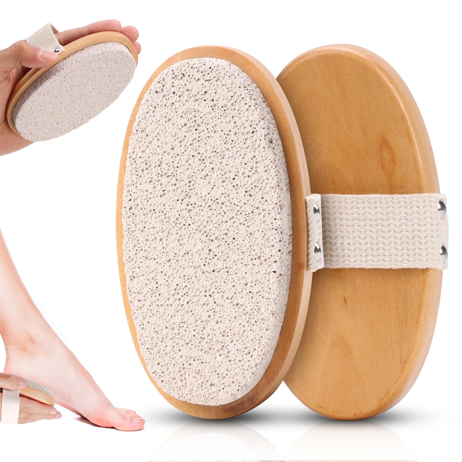 Photo 1 of 1 Pcs Pumice Stone for Feet with Handle Foot Scrubber Dead Skin Callus Remover Heel Scraper Pedicure Tool for Feet Hands Shower Remove Calluses Dry Skin