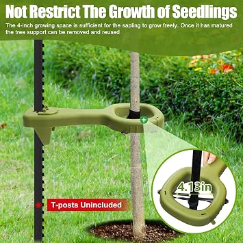 Tree Supports Young Trees, 2PC Tree Stake Stabilizer Kit for Leaning Tree