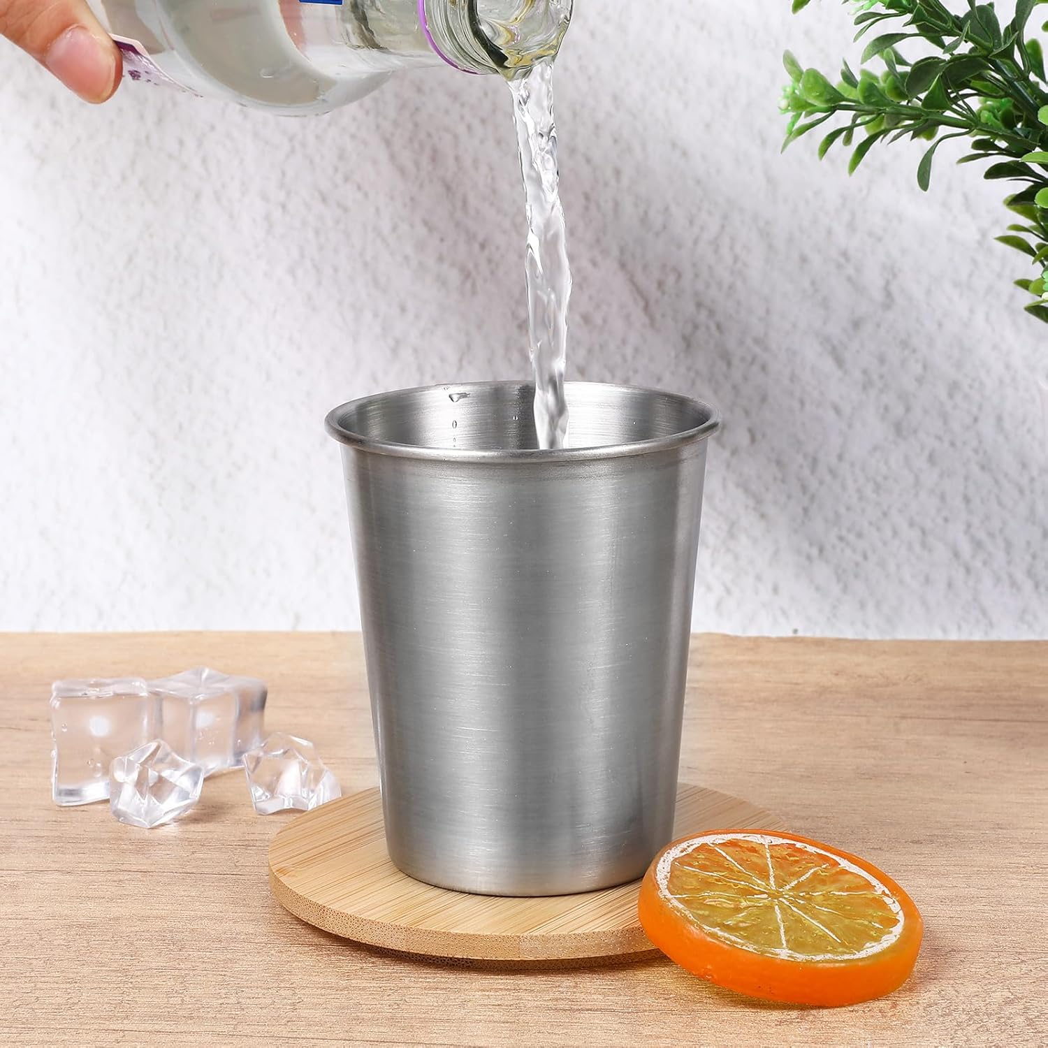 15 Pack Stainless Steel Cups for Kids and Adult Pint Tumbler Metal Cups Stackable Tumbler Shatterproof Metal Drinking Glasses for Travel Outdoor Camping (8 OZ) - Image 7