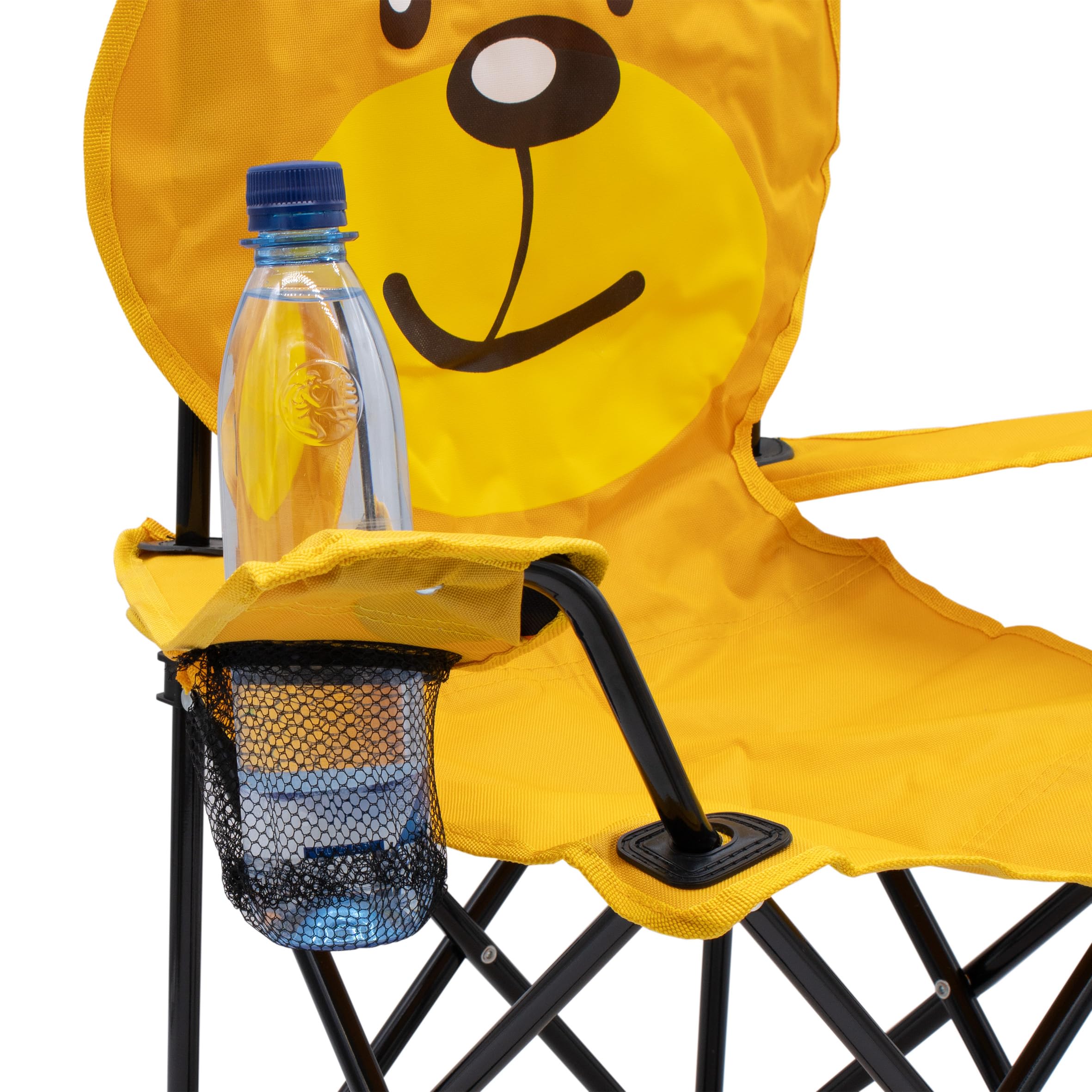 Spetebo Silla de camping infantil con soporte para bebidas - Motivo oso - Silla de jardín infantil plegable con bolsa de transporte - Silla plegable de pesca para el ocio