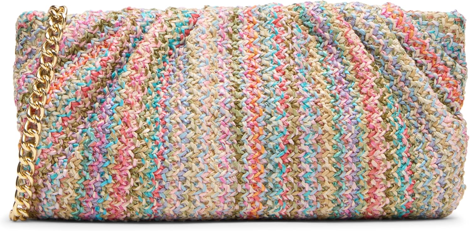 Steve Madden womens Steve Madden Palomaa Pleated Raffia Clutch