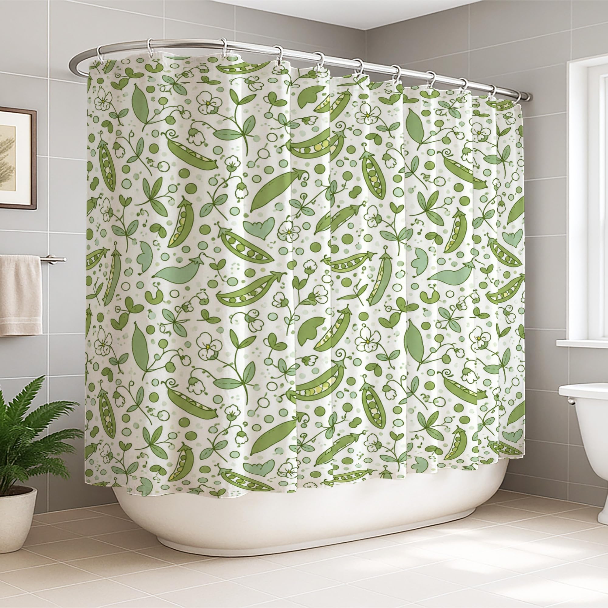 Rideau de douche botanique à pois pour une ambiance printanière