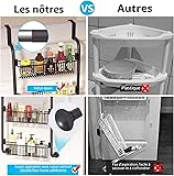 Wuciray Organizador Colgante de Puerta Especias Estanteria Baño/Cocina sin Taladro Organizer Acero Inoxidable con 6 Cestas y 4 Ganchos - 4