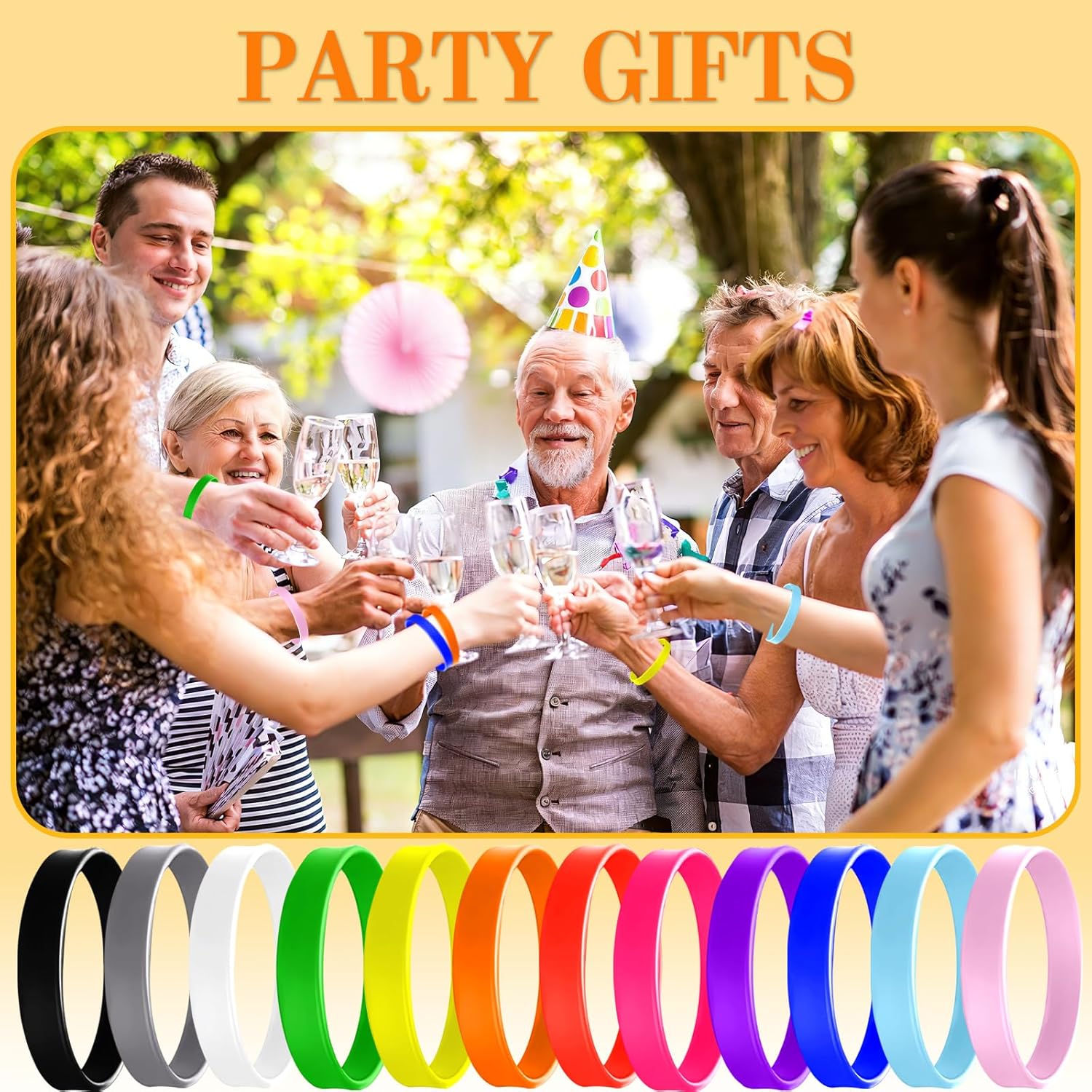 12 Pcs Color Silicone Wristbands Blank,Silicone Wristbands rubber bracelets for Women Men Gifts Teams Party Favors - Image 3