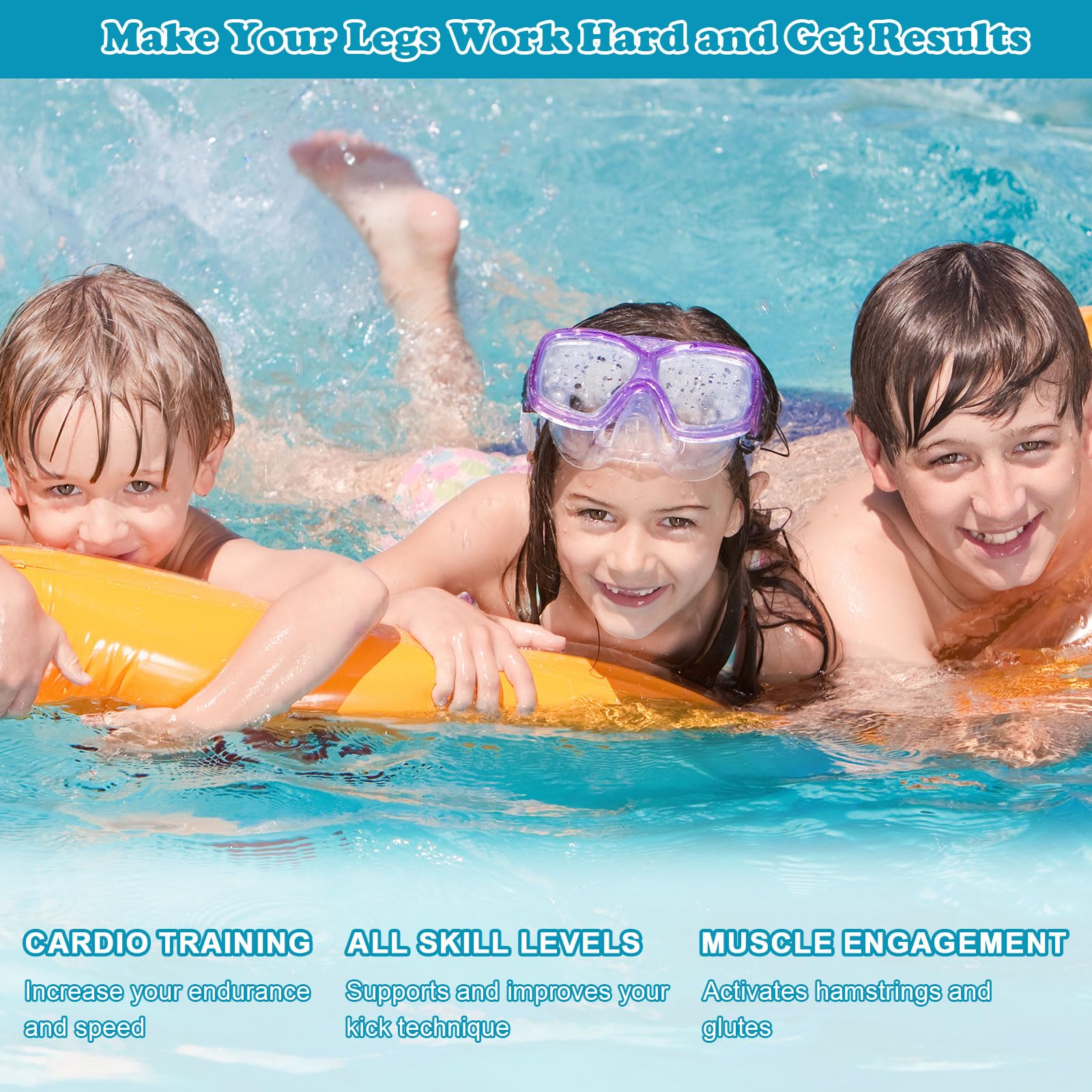 Silikon Schwimmflossen, 100% Silikon Kurzflossen, Kurze Trainingsflossen für Schwimmen, Komfortable Silikon Schwimmflossen, Training Kurzflossen für Kinder Erwachsene